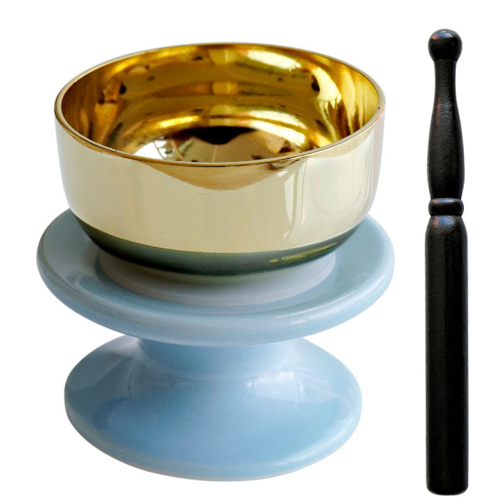 仏具 陶器のりん台 おりんセット ミニ りん棒 メモリアル おりん かわいい | ブランド登録なし | 02