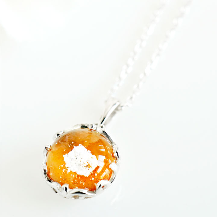 遺骨ペンダント ガラス 円形 フレーム サークル ペンダント