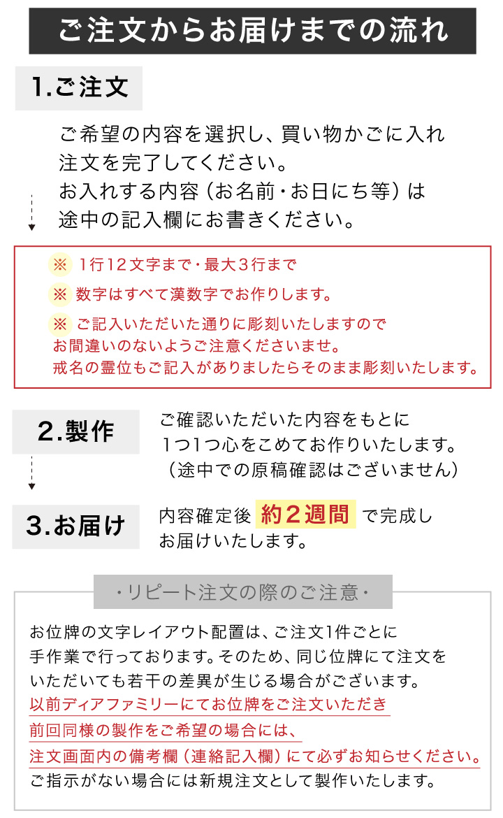 位牌 名入れ 上塗り春日 6寸 全長27.9cm お位牌 文字入れ 木製｜dearfamily｜03