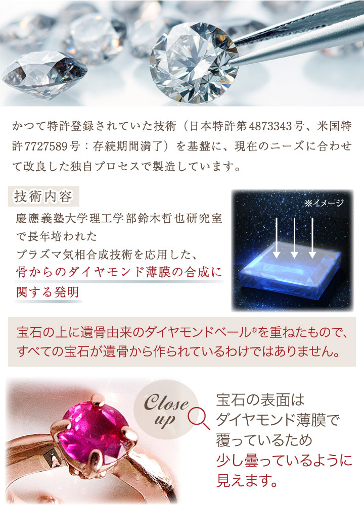 日本とアメリカの特許取得済。ペット遺骨ダイヤモンドABBY