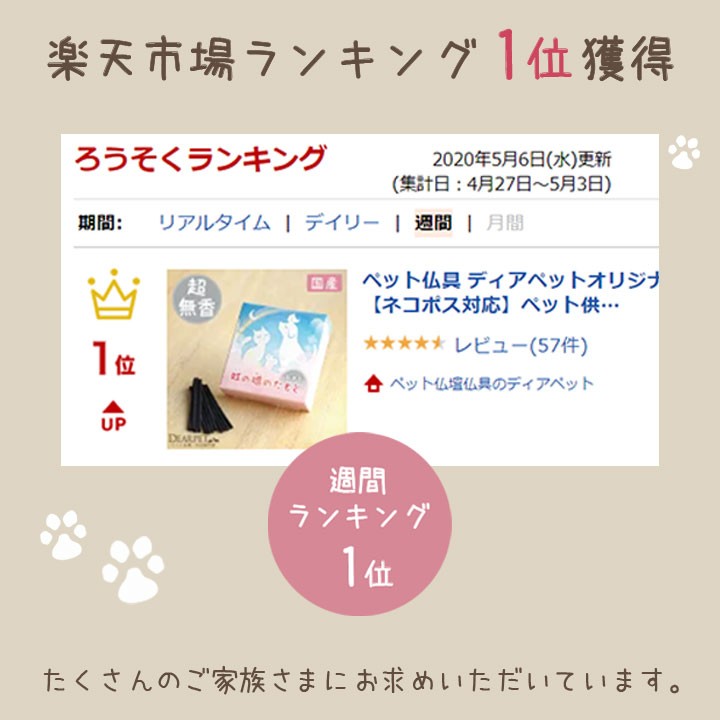 お線香 超無香 煙が少ない ミニ寸 虹の橋のたもと 無煙 ペット仏具 線香 ペット供養 お悔み 返礼品 微煙 贈り物 ネコポス対応 関連画像1