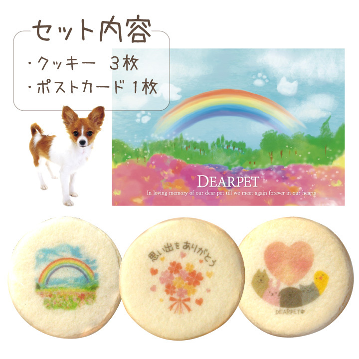 ペット お悔み 贈り物 お供え ギフト オリジナル 虹の橋 クッキー ポストカード セット 返礼品 虹の橋カード付 ネコポス送料無料 関連画像4