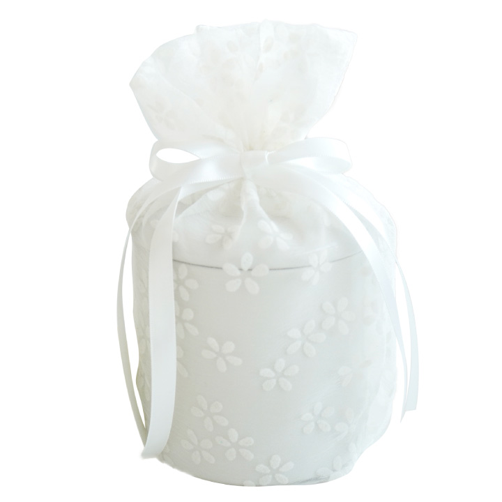 ペット骨袋 骨壷カバー 花柄 オーガンジー 5寸 ネコポス送料無料 国産 5.0寸 かわいい リボン パステル