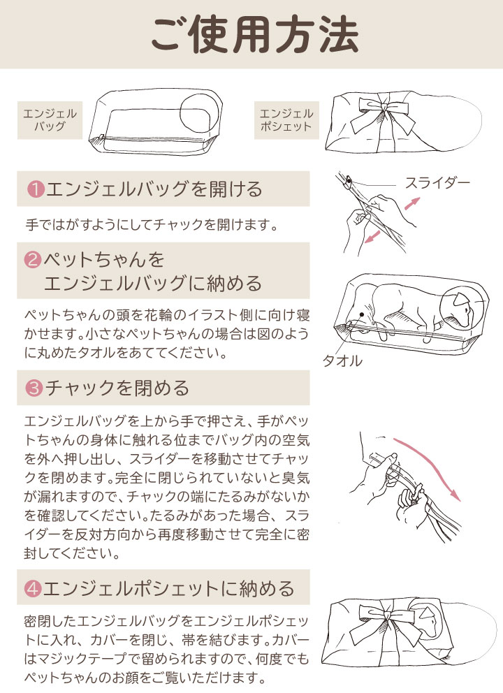 ペット お別れの時を安心して過ごせる 天使のつばさ Sサイズ 特許技術