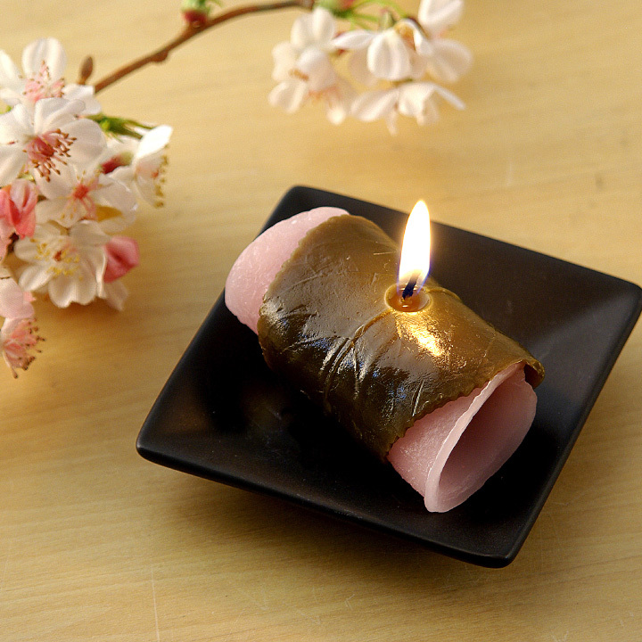 ペット仏具 桜餅 キャンドル お供え ろうそく 甘い香り さくら 春