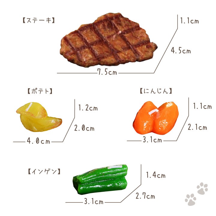ペットのかわいい仏具といっしょにお供えしたいステーキキャンドル