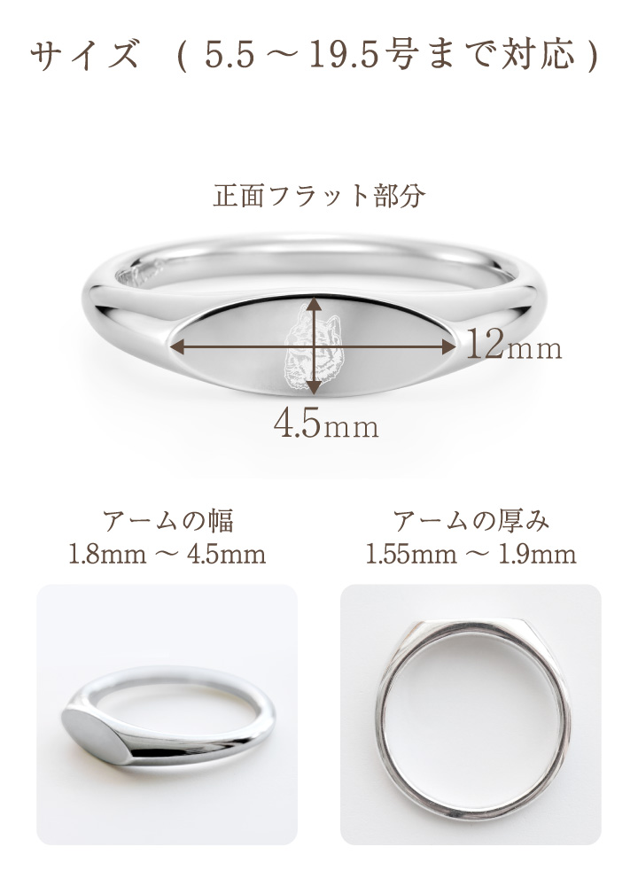 ペット 写真から作る メモリアルリング 指輪 写真 彫刻 リング K18 K14 RS-656 シグネットリング ケイウノ K.UNO 国産  その他メモリアル、オーナーズグッズ