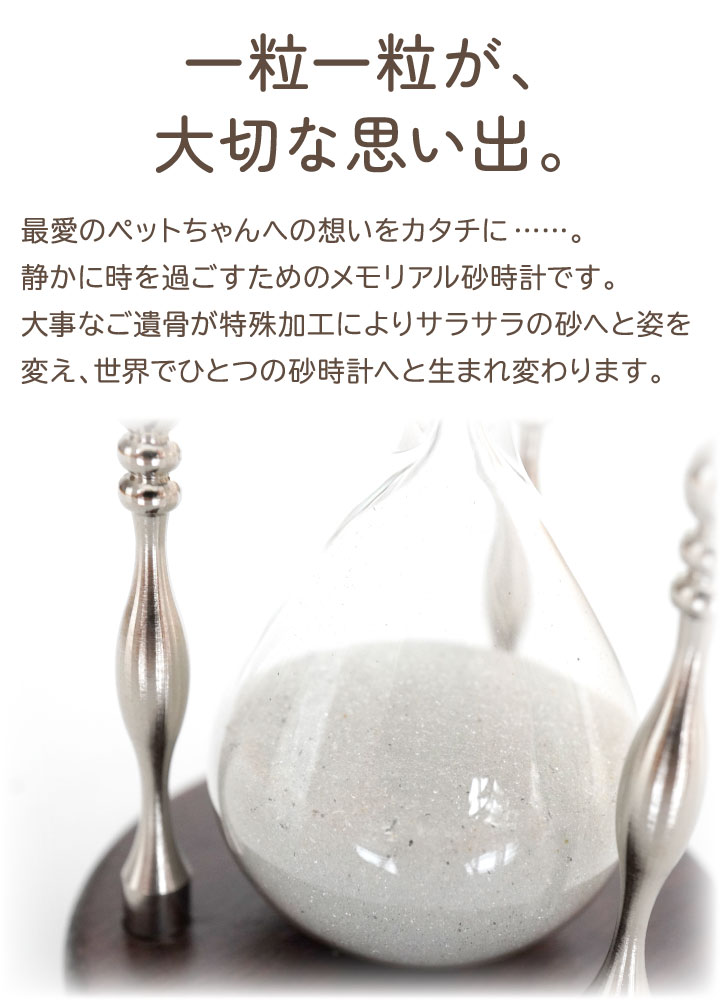 ペット 遺骨 砂時計 ガラス 封入 ケイウノ ...の詳細画像2