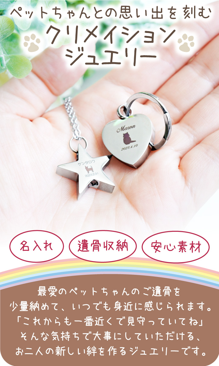 ペット 遺骨ペンダント キーホルダー 刻印 ステンレス 名入れ 金属アレルギー対応 ネコポス送料無料_4