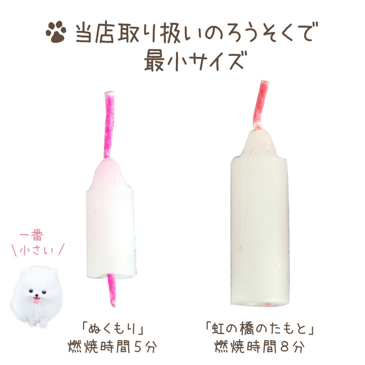 ペット ろうそく 超ミニ寸 約5分燃焼 ロウソク ローソク カラフル 虹の橋 白芯 ネコポス対応 関連画像3