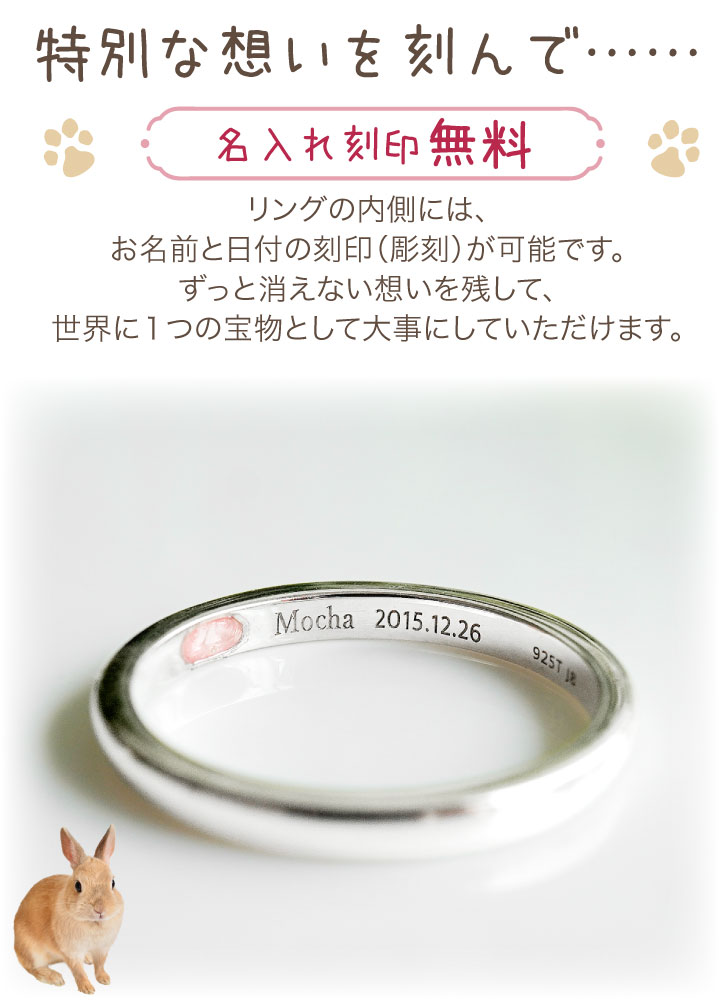 ペット 遺骨リング 指輪 シルバー プロミス リング 名入れ無料