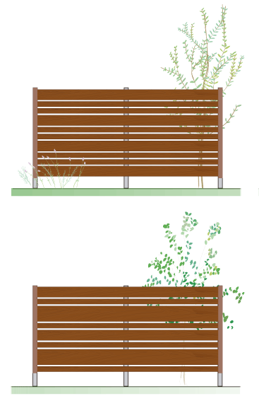アルファウッド 横張りタイプのフェンス材の幅は60mm、120mm、180mmの3種類をご用意しています。｜アルファウッド