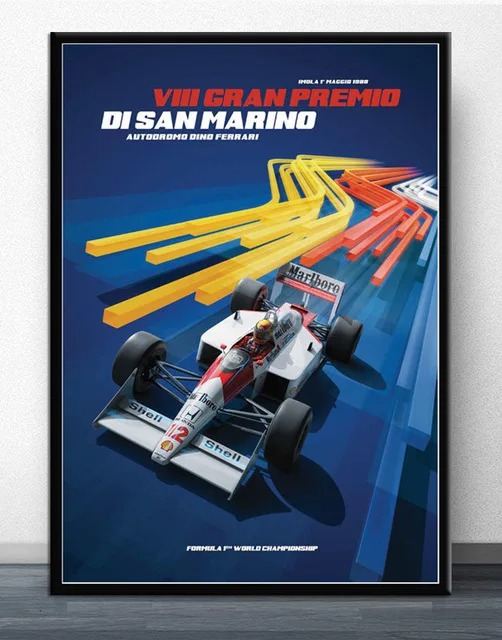 マクラーレン F1 レーシングカー アイルトンセナキャンバスポスター 60×90cm インテリア アート 海外輸入｜decent｜06