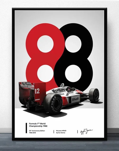 マクラーレン F1 レーシングカー アイルトンセナキャンバスポスター 60×90cm インテリア アート 海外輸入｜decent｜07