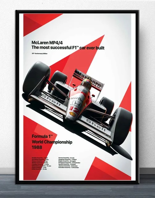 マクラーレン F1 レーシングカー アイルトンセナキャンバスポスター 60×90cm インテリア アート 海外輸入｜decent｜12