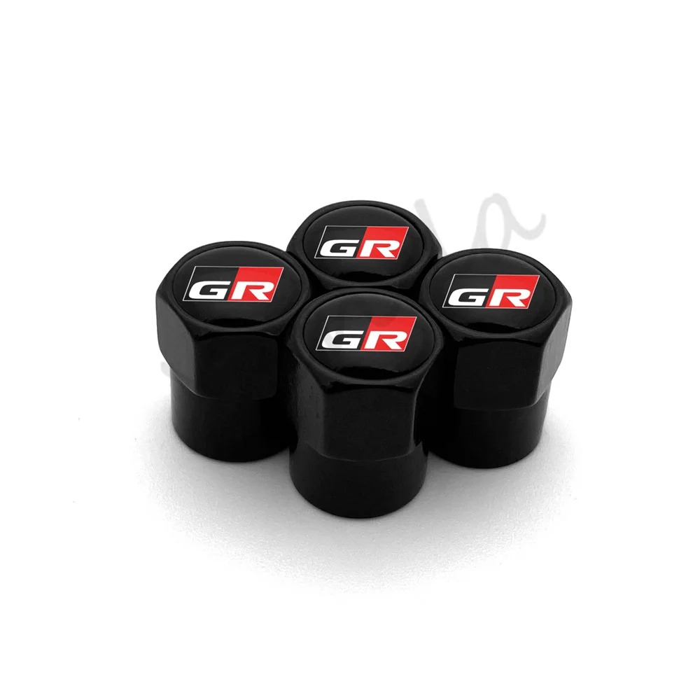 GR GAZOO Racing タイヤバルブキャップ 4個セット レッド プリウスPHV HILUX ランドクルーザー C-HR コペン 86 YA｜decent｜02