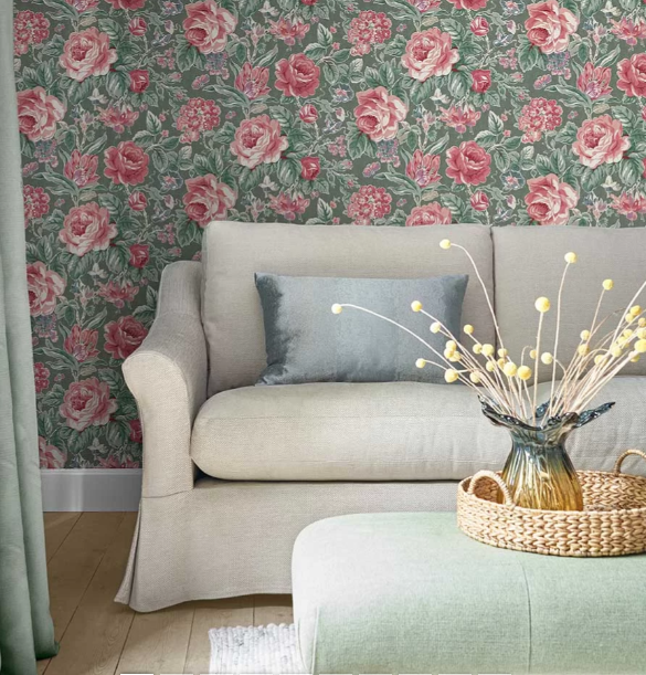 カットサンプル 壁紙 ローラアシュレイ サイズ約B5〜A4 花 おしゃれ