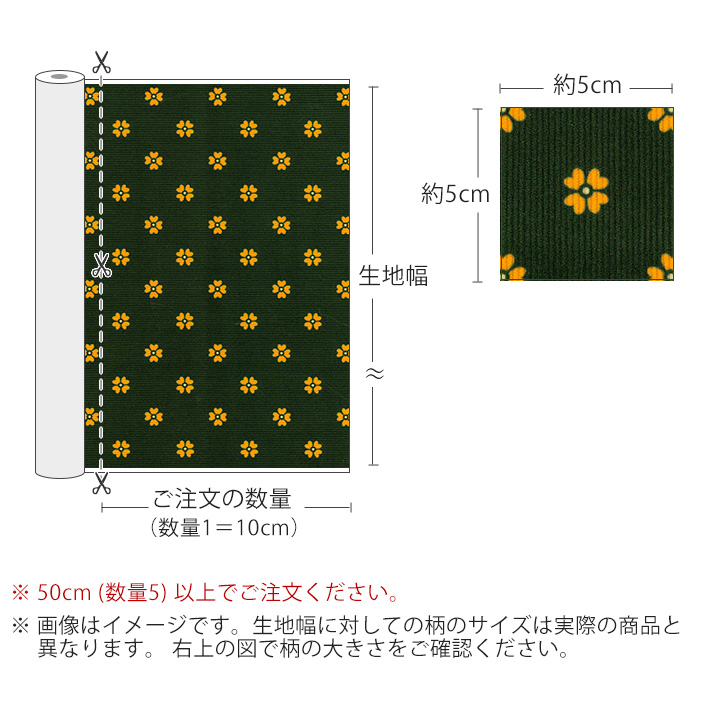 デコレクションズ 生地・布≪クローバーグリーン≫コーデュロイ/幅 