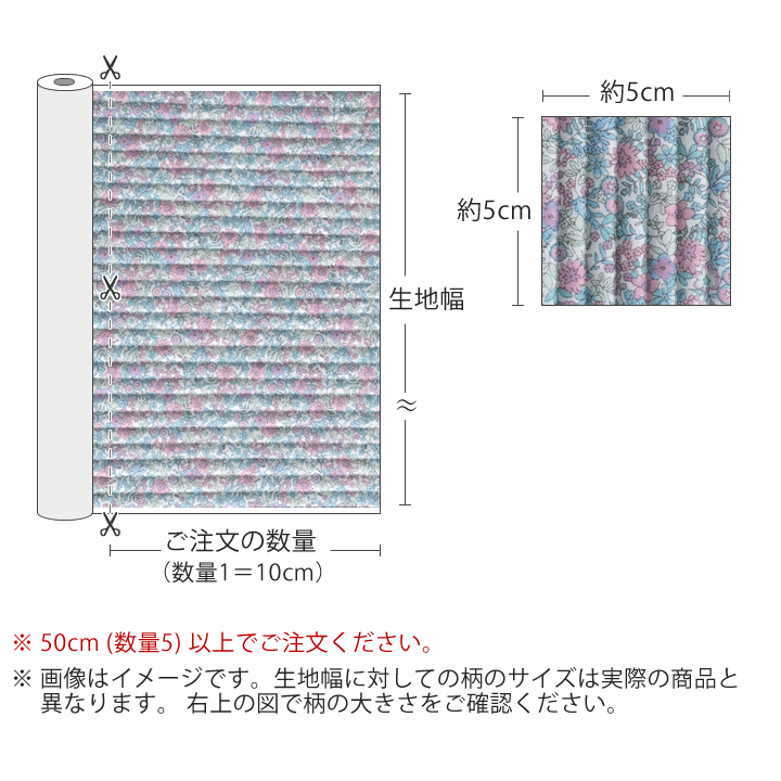 生地・布 ≪ A tiny flower fade ≫  ラインキルティング生地（両面キルティング）/幅102cm【オリジナル生地】【10cm単位販売】 :lqd1yf832:デコレクションズ !店  通販 