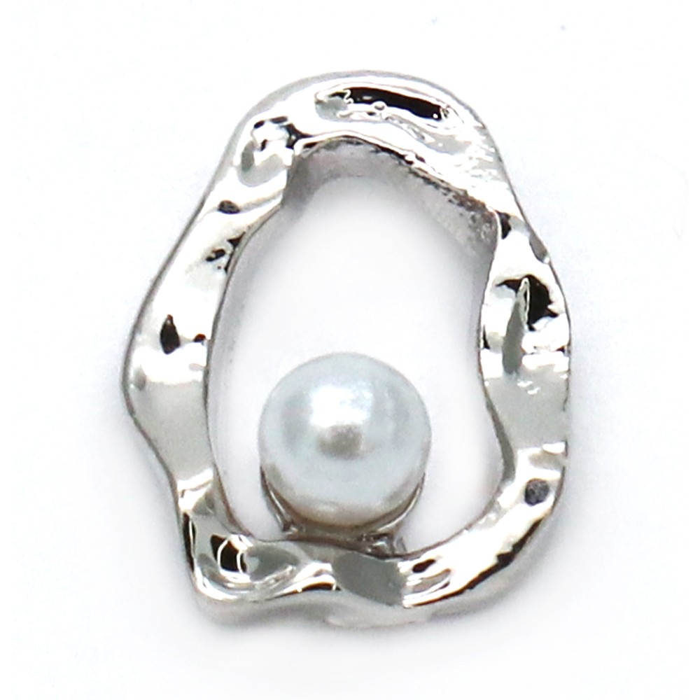 ネコポス送料無料]ネイルパーツ パール付きニュアンスオーバルフレーム