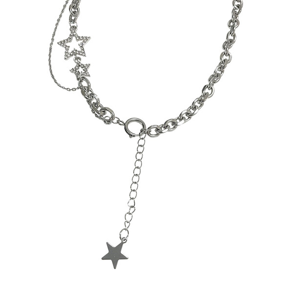 国内発送 TwoJeys☆星 スター 流れ星モチーフ チェーン シルバー チェーンネックレス メンズ ヒップホップ ファッション 星