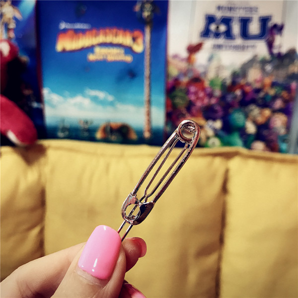 ヘアピンセット セーフティピンモチーフ 4個セット 安全ピン