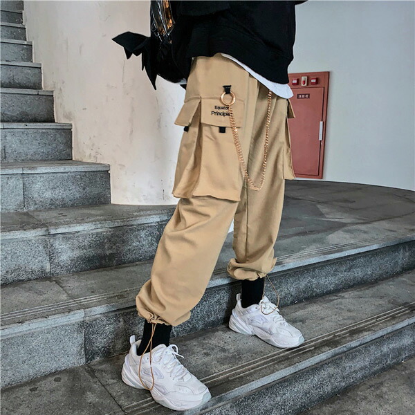 SUITROOM★大人気●ウェストストリングマルチカーゴパンツ ３色 カーゴパンツ 裾ドロスト ウエストゴム マルチポケット 無地