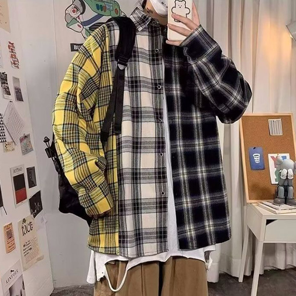 シャツ ブラウス チェック アシンメトリー トラッド コットン