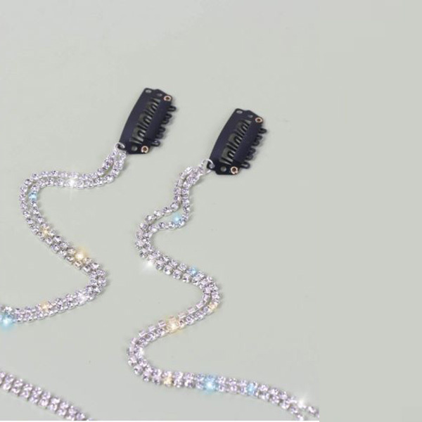 送料無料 2本セット ヘアクリップ ヘアロープ キラキラロープ ライン
