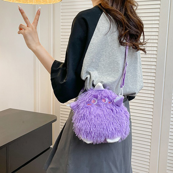 黒 ファーバッグ 秋冬 ふわふわ ショルダーバッグ 2Way | Baginning