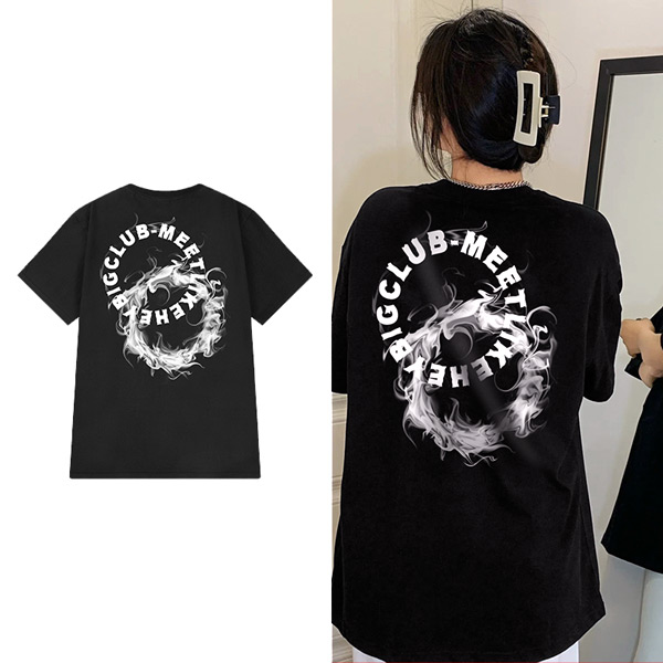 Tシャツ サークルロゴ バックプリント ビッグシルエットT 半袖T