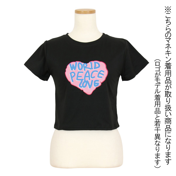 Tシャツ ハート ロゴ プリント ショート丈 ミニTシャツ チビT 白 黒 ピンクハート ダンス 衣装 Y2Kファッション 韓国ファッション 夏 服  半袖 トップス : hhh071 : 韓国系ダンスウェアDecorative - 通販