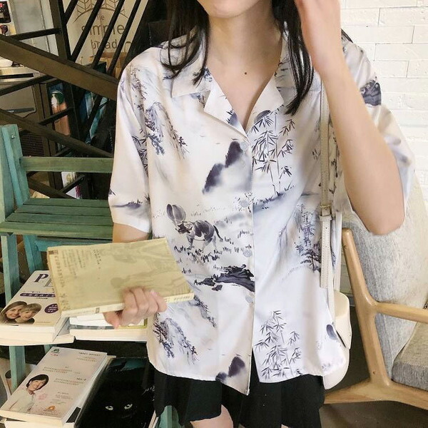韓国EVAN きれいめ大人アートデザイン柄シャツ lll151-1.jpg