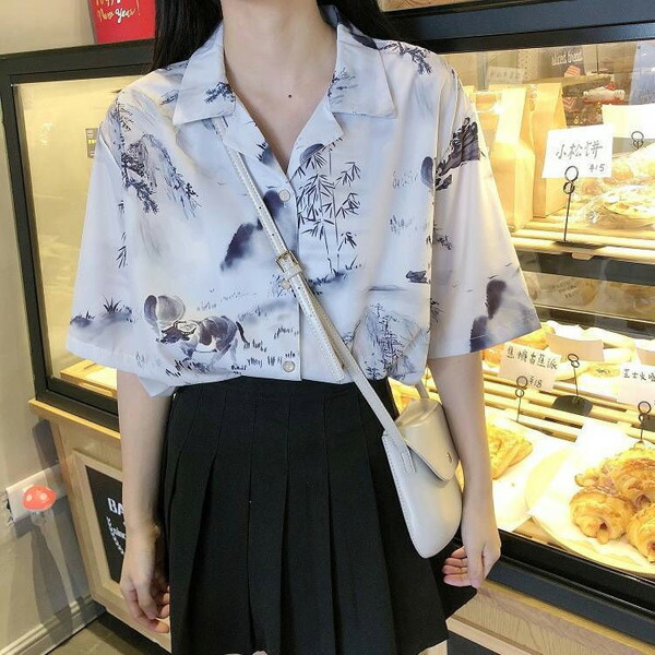 韓国EVAN きれいめ大人アートデザイン柄シャツ lll151-1.jpg