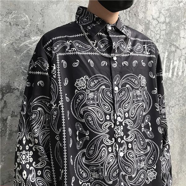 美品✨45R シルク切り替え　ペイズリーバンダナ柄　Tシャツ　フレンチスリーブ Tシャツ ペイズリー バンダナ柄 トップス バックプリントメンズ