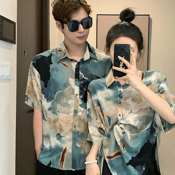 柄シャツ マーブル模様 大理石柄 アースカラー 岩 ロック グラデーション グリーン ブルーグリーン 長袖 長袖シャツ オーバーサイズ 衣装 韓国 大きいサイズ 楽天市場】柄シャツ マーブル模様 大理石柄 アースカラー 岩