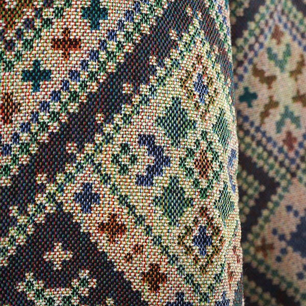 柄シャツ ジャカード アーガイル チェック ダイヤ柄 グリーン スナップ