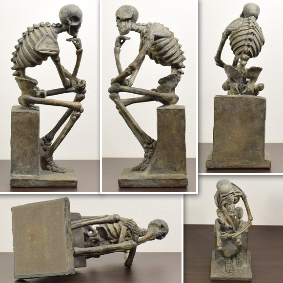 Skeleton グレイスケルトン リアルなガイコツの置物 オブジェ 骸骨