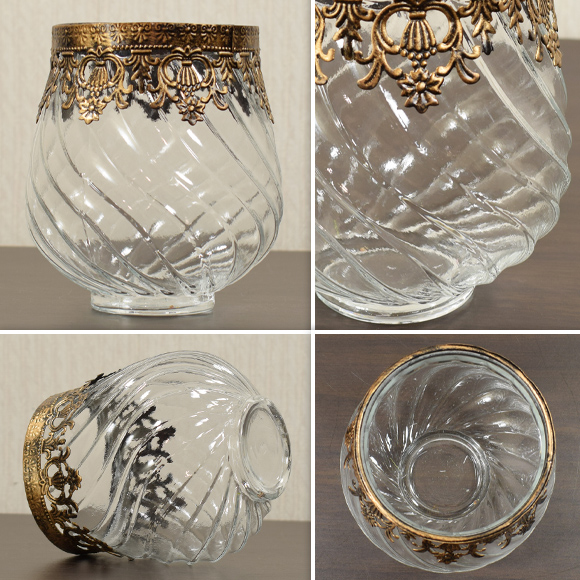 ゴールド ティアラ フラワーベース 花瓶 花器 ガラス : DECOR Plus