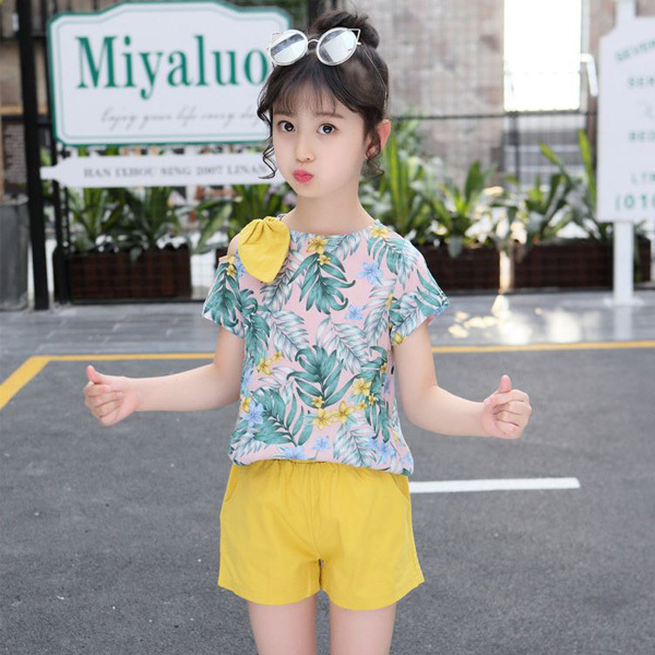 送料無料 ガールズ (130-150サイズ) セットアップ 上下セット 半袖  