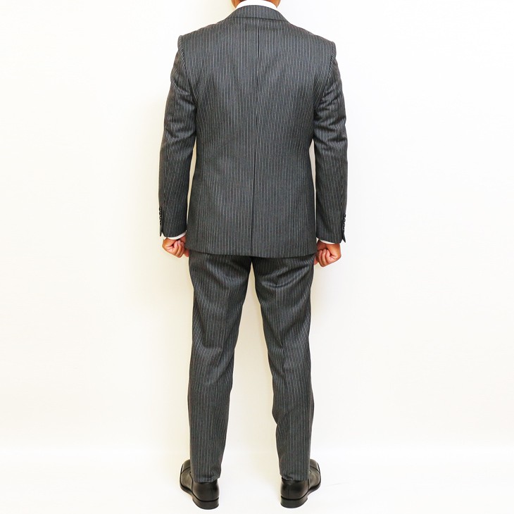 スーツ メンズ 秋冬 新品 TRAFALD Super100s 毛-100％ グレー杢
