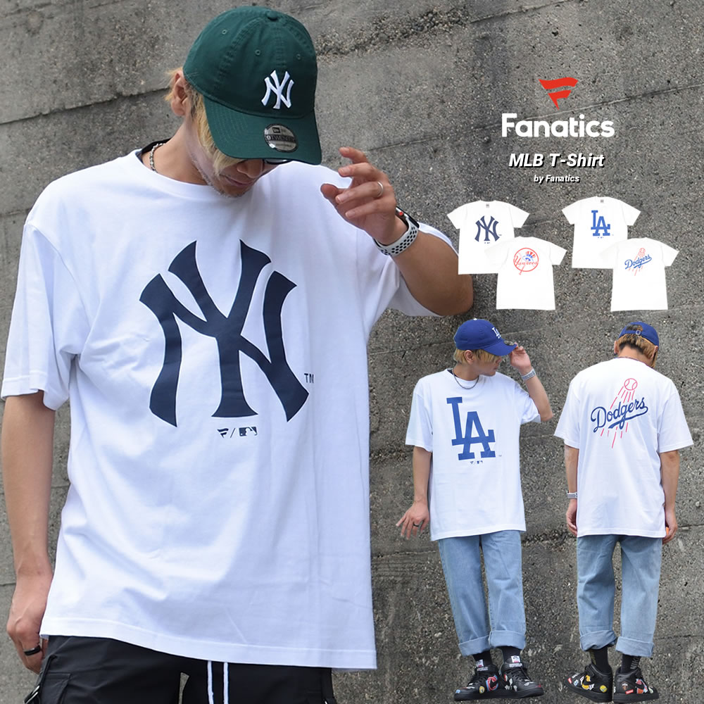 Fanatics ファナティクス Tシャツ 半袖 メンズ レディース MLB ロゴ バックプリント NY LA MLO122SS0003