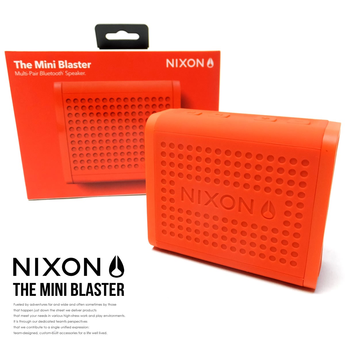 ニクソン NIXON ワイヤレススピーカー 防水 防塵 Bluetooth ブルートゥース対応 ハンズフリーマイク搭載 ザ・ミニブラスター  レッドペッパー NH012383