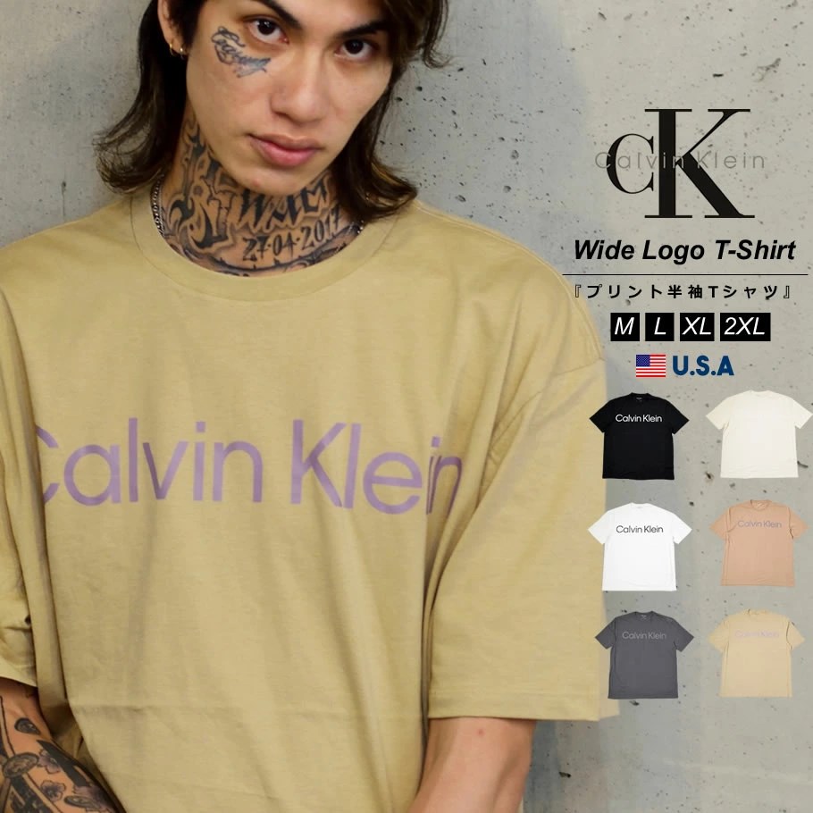 CALVIN KLEIN JEAMS カルバンクライン ジーンズ Tシャツ メンズ レディース ブラ...