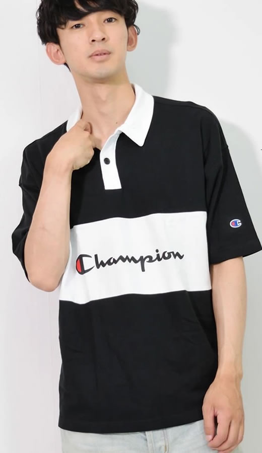 Champion チャンピオン ポロシャツ メンズ 半袖 ラグビーシャツ