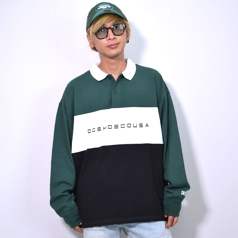 ディーシーシューズ DC SHOES ラガーシャツ メンズ 長袖 ポロシャツ JP_DPL224066 スケート スケーター スケボー ブランド | DC SHOES | 01