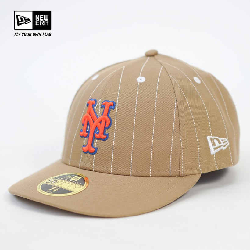 ニューエラ キャップ 帽子 メンズ レディース NEW ERA LP 59FIFTY 5950 MLB Pinstripe ニューヨーク・メッツ カーキ｜deep｜02