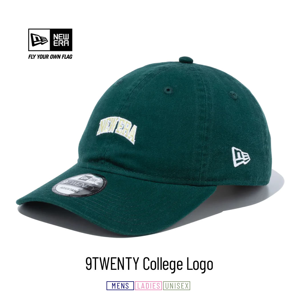 ニューエラ キャップ 帽子 メンズ レディース NEW ERA 9TWENTY 920 College Logo カレッジロゴ ダークグリーン | NEW ERA | 01