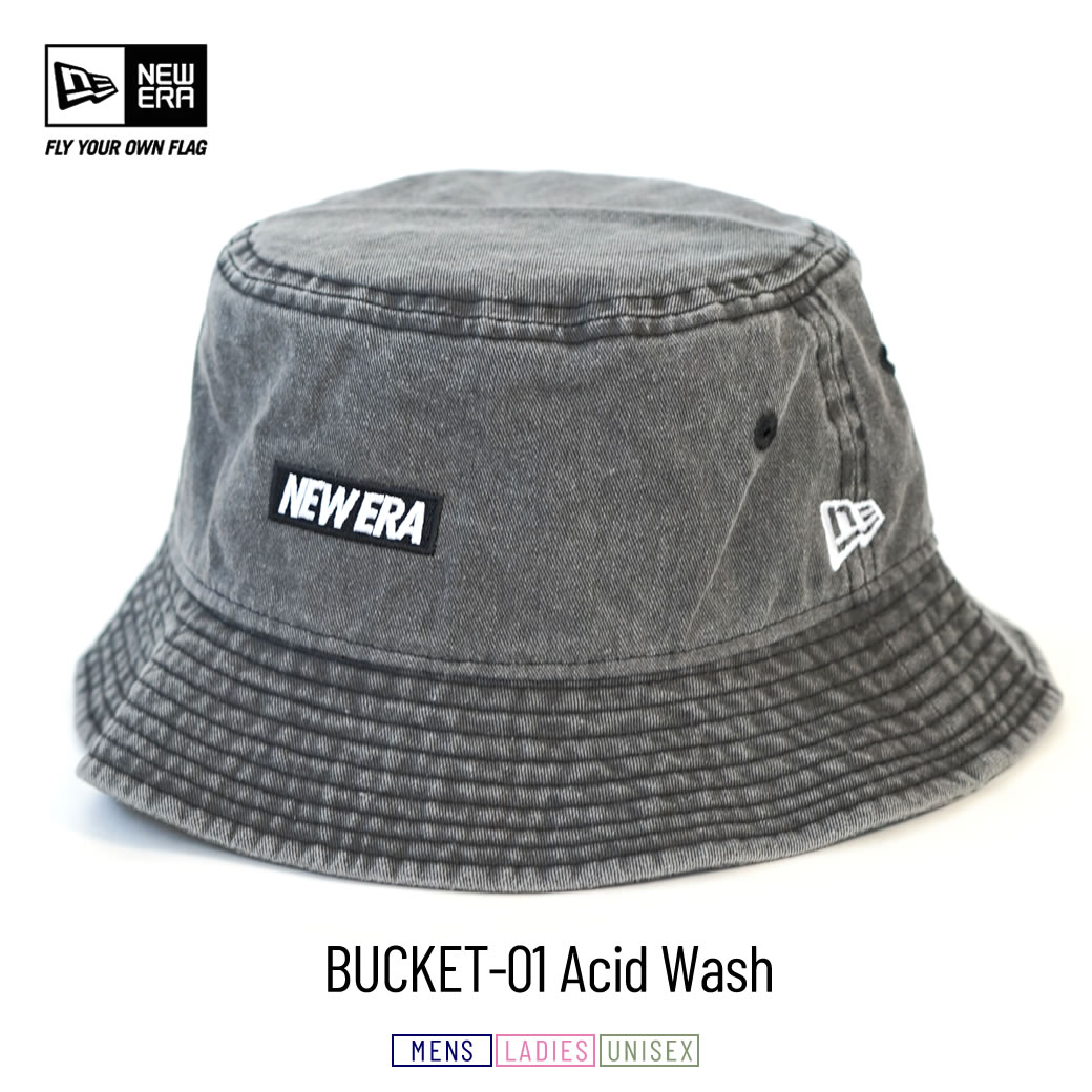 ニューエラ バケットハット 帽子 メンズ レディース NEW ERA バケット01 アシッドウォッシュ ブラック | NEW ERA | 01
