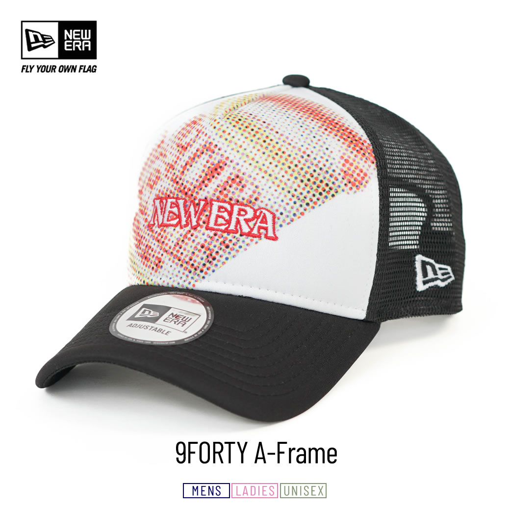 カップヌードル ニューエラ メッシュキャップ メンズ レディース NEWERA 9FORTY A-Frame トラッカー ホワイト/ ブラック 14125289 | NEW ERA | 01